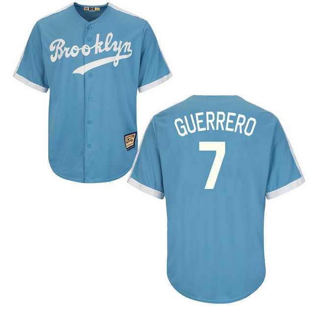 Los Angeles Dodgers #7 Alex Guerrero Light Blue Cooperstown Throwback Stitched Baseball Jersey