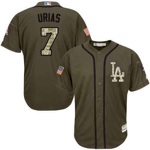 Los Angeles Dodgers #7 Julio Urias Green Salute to Service Stitched MLB Jersey