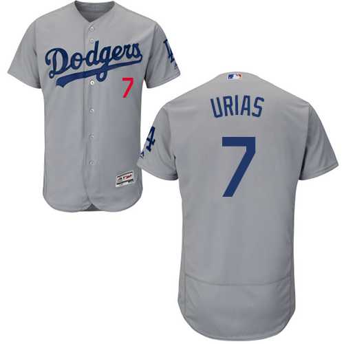 Los Angeles Dodgers #7 Julio Urias Grey Flexbase Authentic Collection Stitched MLB Jersey