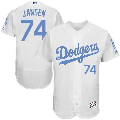Los Angeles Dodgers #74 Kenley Jansen White Flexbase Authentic Collection Father's Day Stitched MLB Jersey