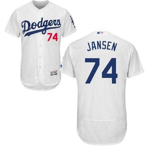 Los Angeles Dodgers #74 Kenley Jansen White Flexbase Authentic Collection Stitched MLB Jersey