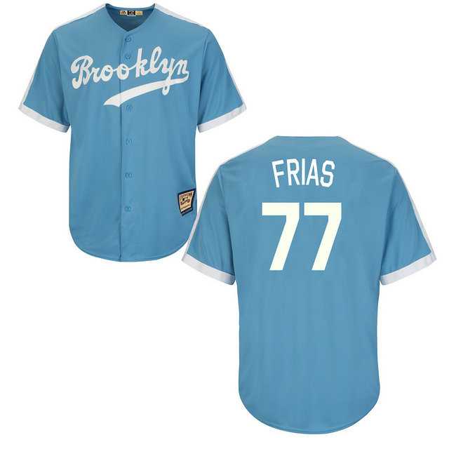 Los Angeles Dodgers #77 Carlos Frias Light Blue Cooperstown Throwback Stitched Baseball Jersey