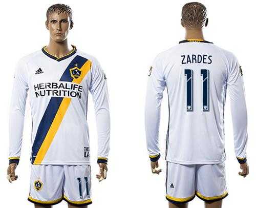Los Angeles Galaxy #11 Zardes Home Long Sleeves Soccer Club Jersey