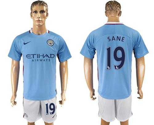 Manchester City #19 Sane Home Soccer Club Jersey