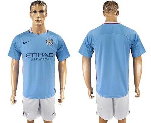Manchester City Blank Home Soccer Club Jersey