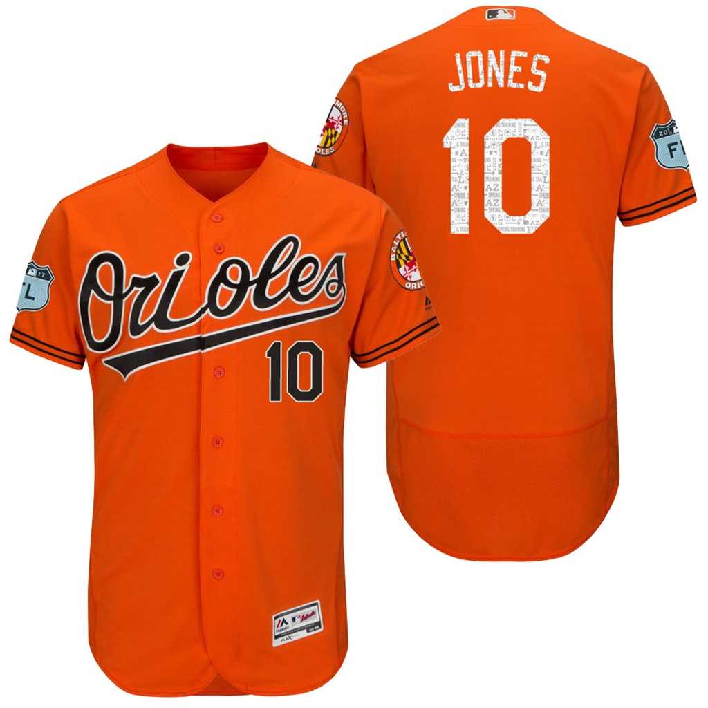 Men's Baltimore Orioles #10 Adam Jones 2017 Spring Training Flex Base Authentic Collection Stitched Baseball Jersey