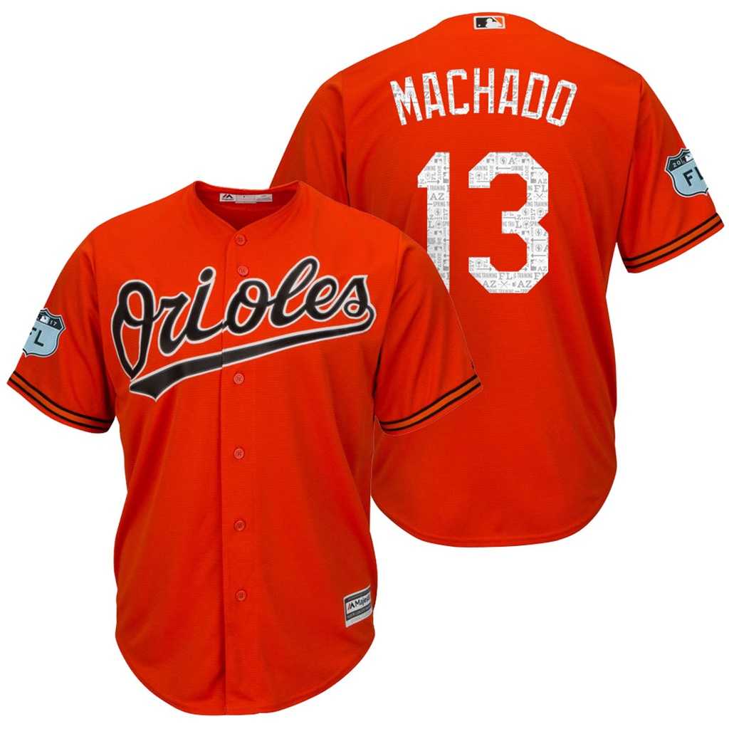 Men's Baltimore Orioles #13 Manny Machado 2017 Spring Training Cool Base Stitched MLB Jersey