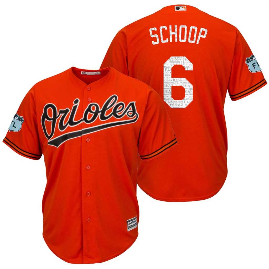 Men's Baltimore Orioles #6 Jonathan Schoop 2017 Spring Training Cool Base Stitched MLB Jersey