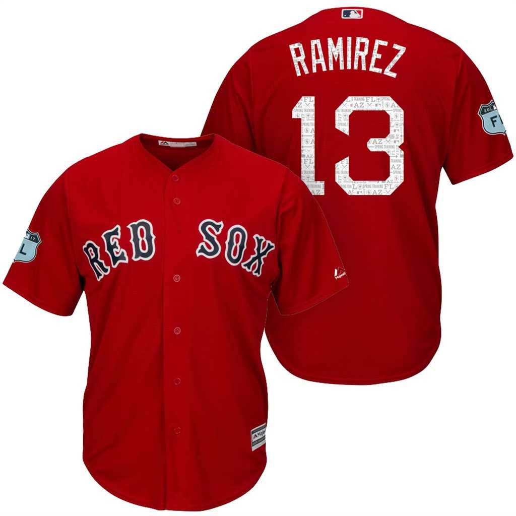 Men's Boston Red Sox #13 Hanley Ramirez 2017 Spring Training Cool Base Stitched MLB Jersey