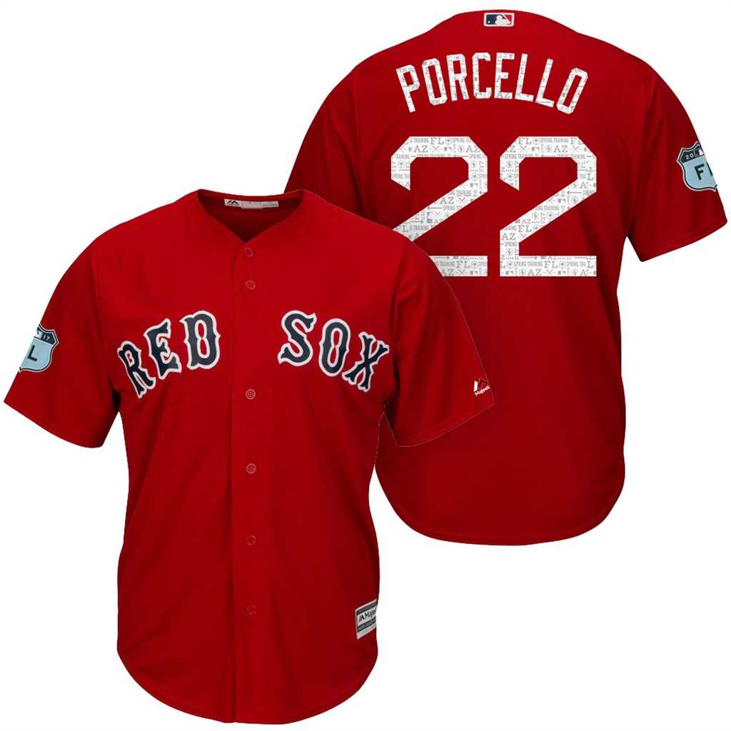 Men's Boston Red Sox #22 Rick Porcello 2017 Spring Training Cool Base Stitched MLB Jersey