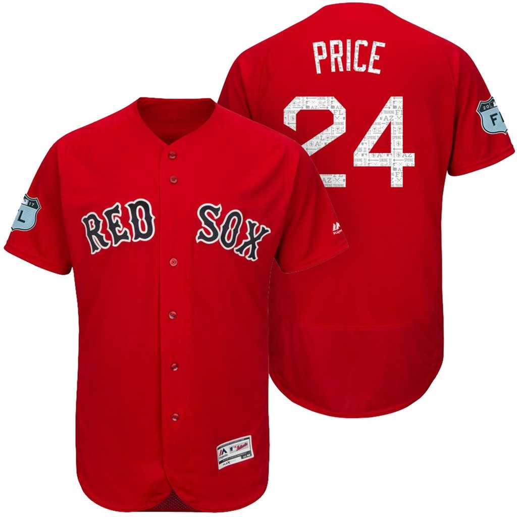 Men's Boston Red Sox #24 David Price 2017 Spring Training Flex Base Authentic Collection Stitched Baseball Jersey