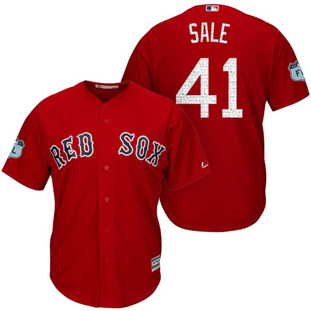 Men's Boston Red Sox #41 Chris Sale 2017 Spring Training Cool Base Stitched MLB Jersey