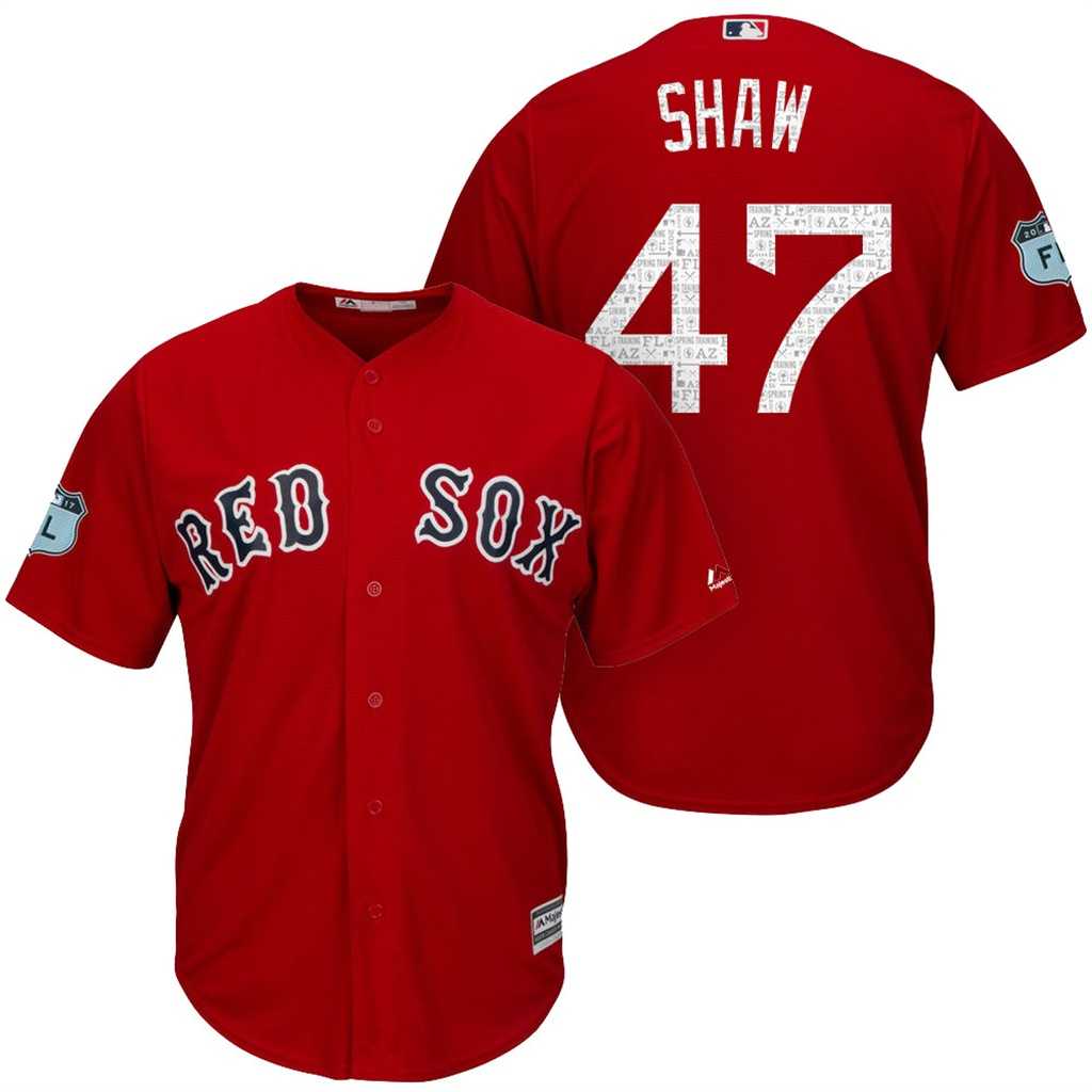 Men's Boston Red Sox #47 Travis Shaw 2017 Spring Training Cool Base Stitched MLB Jersey