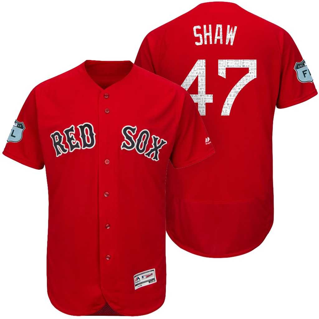 Men's Boston Red Sox #47 Travis Shaw 2017 Spring Training Flex Base Authentic Collection Stitched Baseball Jersey
