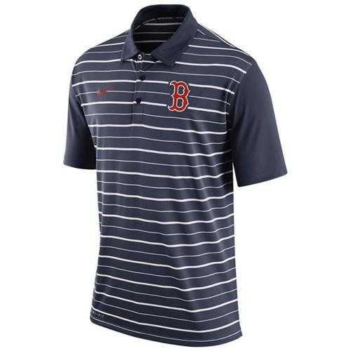 Men's Boston Red Sox Nike Navy Dri-FIT Stripe Polo