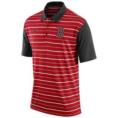 Men's Boston Red Sox Nike Red Dri-FIT Stripe Polo