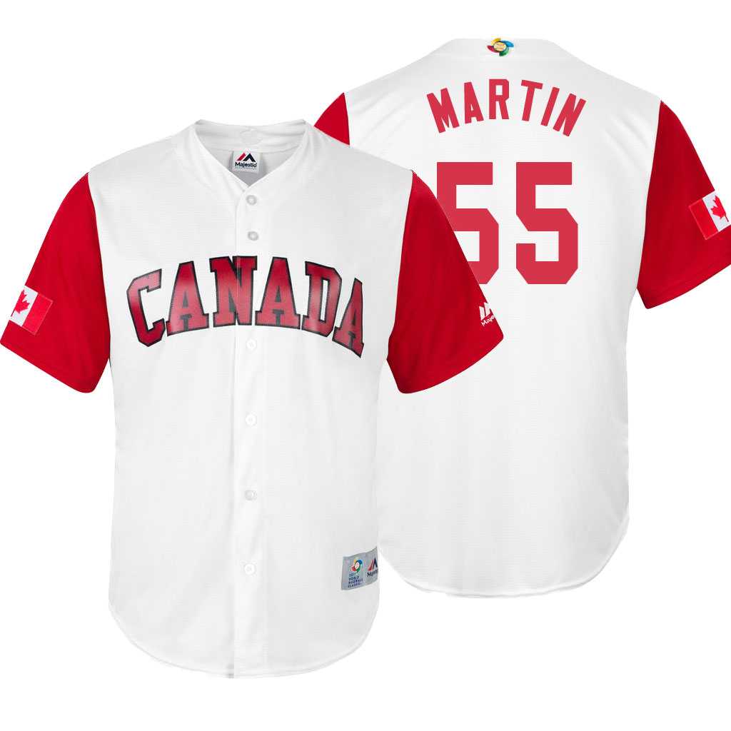 Men's Canada Baseball #55 Russell Martin 2017 World Baseball Classic Jersey