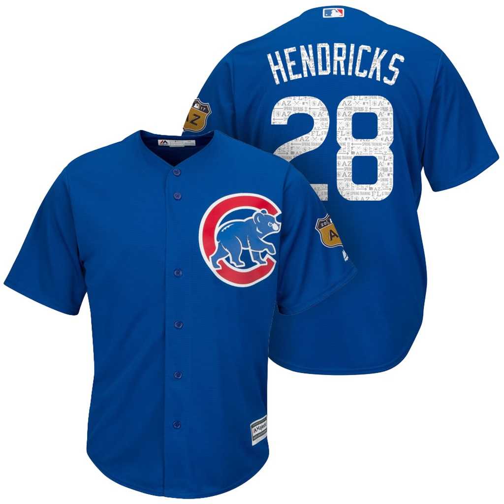 Men's Chicago Cubs #28 Kyle Hendricks 2017 Spring Training Cool Base Stitched MLB Jersey
