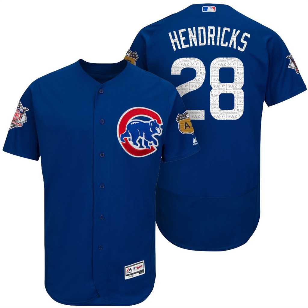 Men's Chicago Cubs #28 Kyle Hendricks 2017 Spring Training Flex Base Authentic Collection Stitched Baseball Jersey