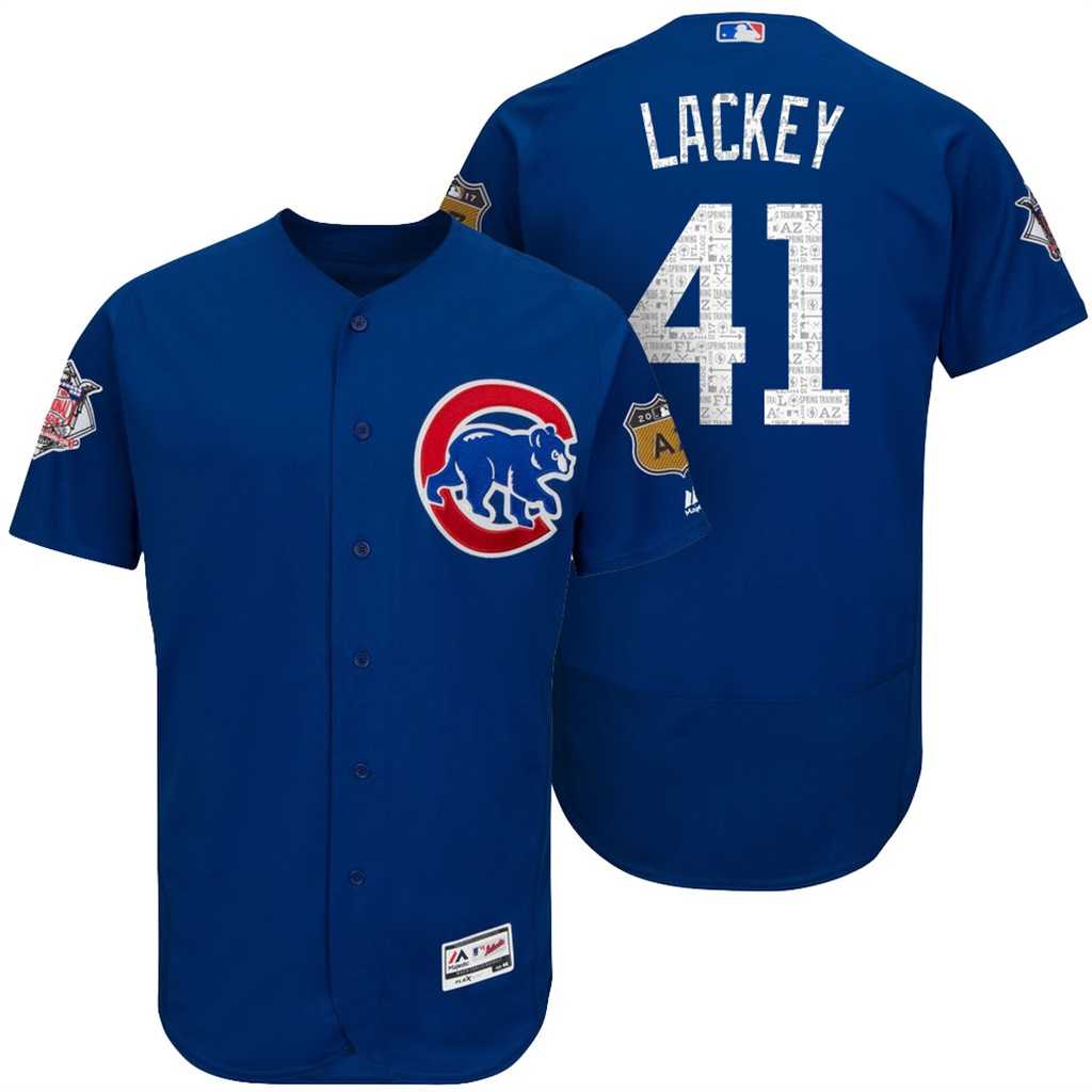 Men's Chicago Cubs #41 John Lackey 2017 Spring Training Flex Base Authentic Collection Stitched Baseball Jersey