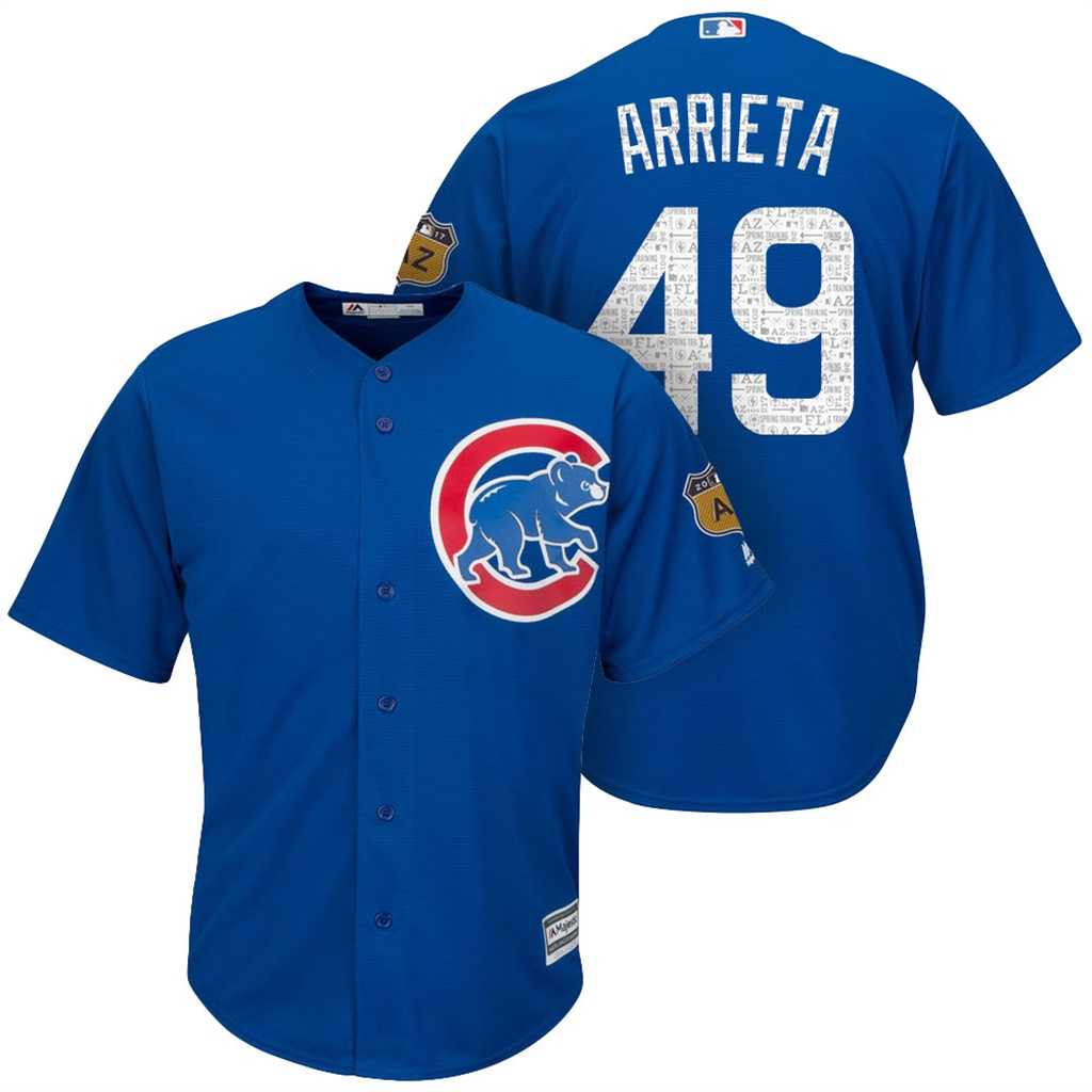Men's Chicago Cubs #49 Jake Arrieta 2017 Spring Training Cool Base Stitched MLB Jersey
