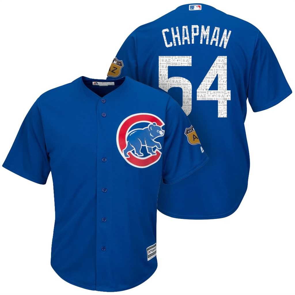 Men's Chicago Cubs #54 Aroldis Chapman 2017 Spring Training Cool Base Stitched MLB Jersey