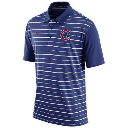 Men's Chicago Cubs Nike Royal Dri-FIT Stripe Polo