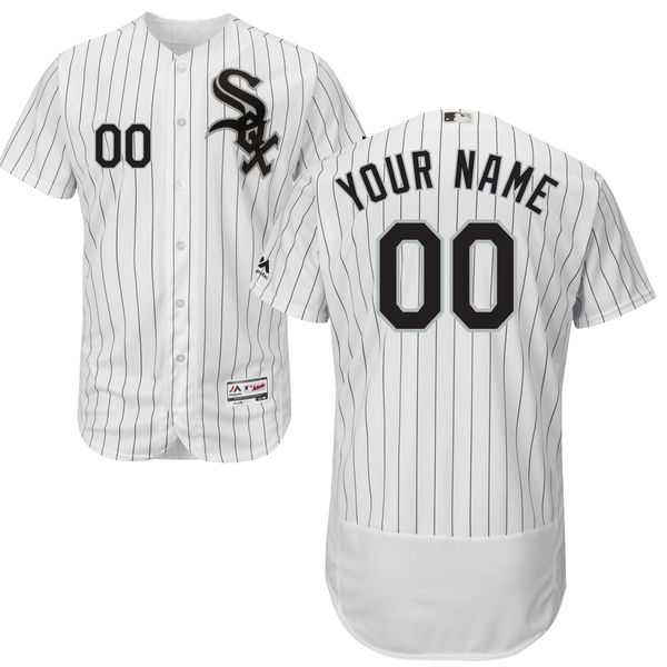 Men's Chicago White Sox Majestic Home White Black Flex Base Authentic Collection Custom Jersey