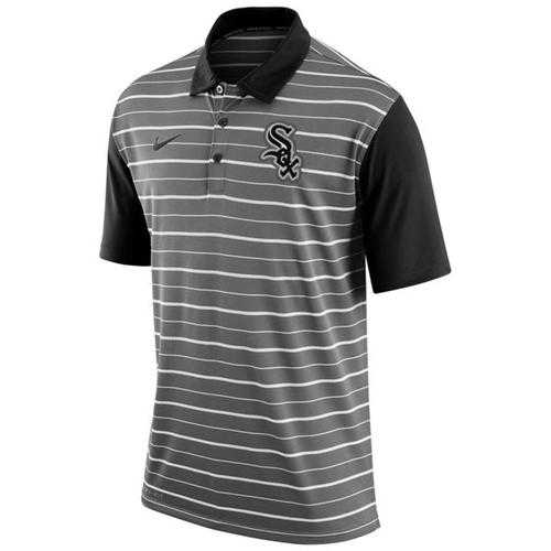 Men's Chicago White Sox Nike Gray Dri-FIT Stripe Polo