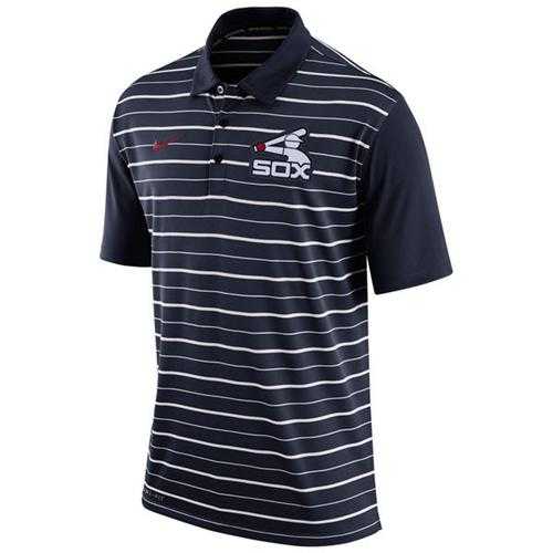 Men's Chicago White Sox Nike Navy Dri-FIT Stripe Polo