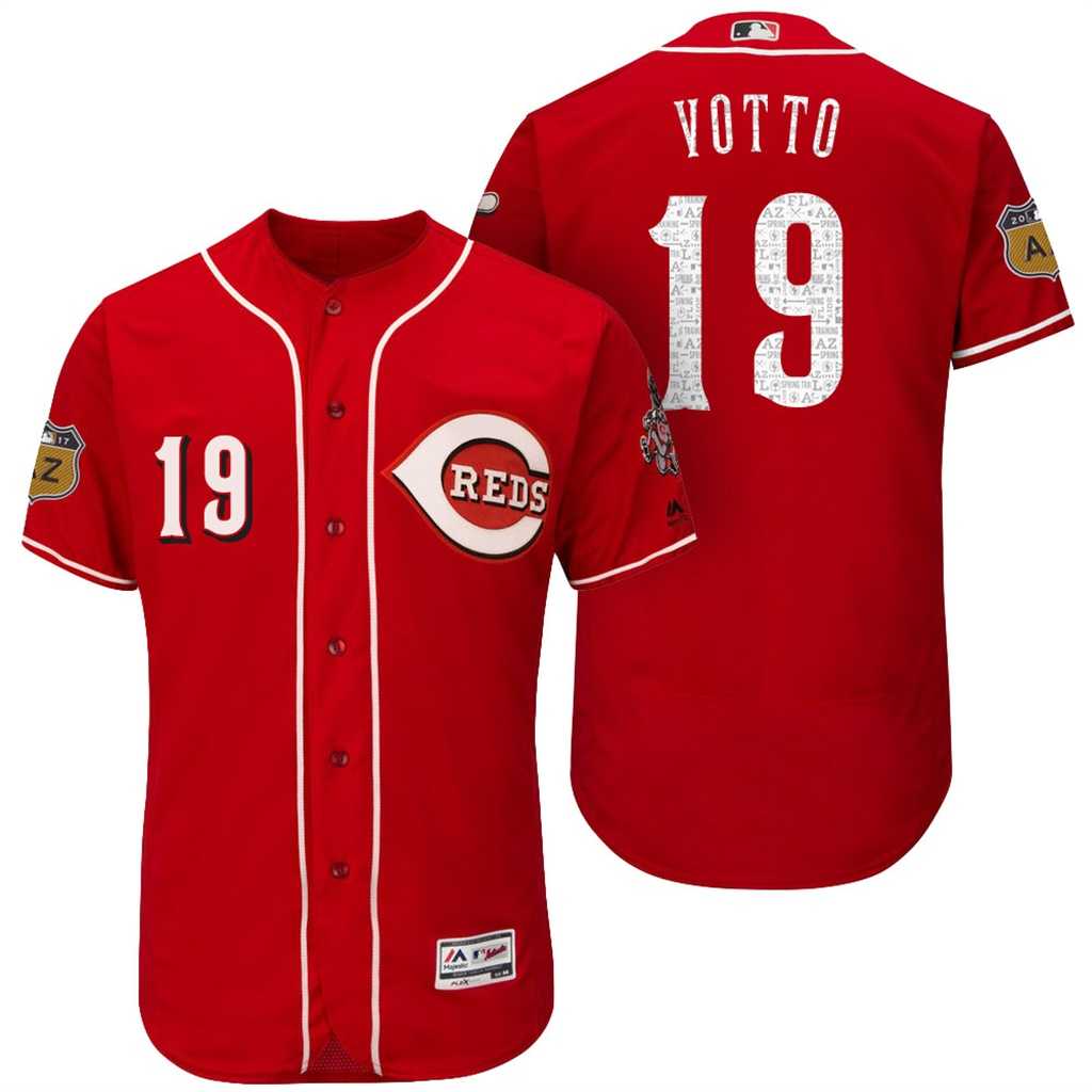 Men's Cincinnati Reds #19 Joey Votto 2017 Spring Training Flex Base Authentic Collection Stitched Baseball Jersey Men's Cincinnati Reds #19 Joey Votto 2017 Spring Training Flex Base Authentic Collection Stitched Baseball Jersey