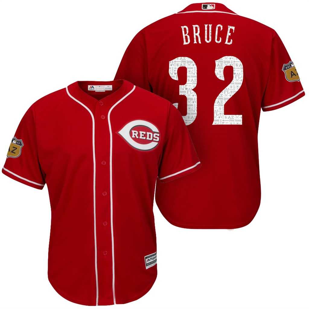 Men's Cincinnati Reds #32 Jay Bruce 2017 Spring Training Cool Base Stitched MLB Jersey