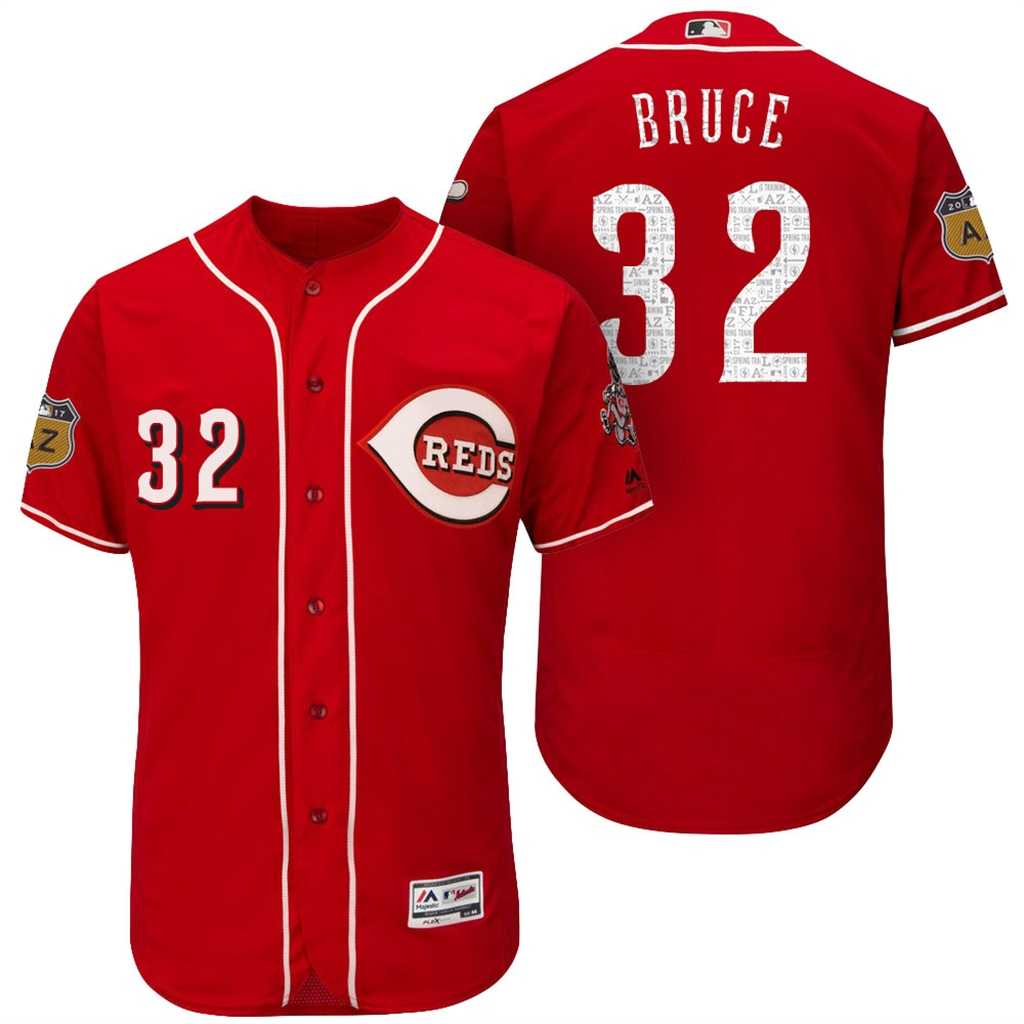 Men's Cincinnati Reds #32 Jay Bruce 2017 Spring Training Flex Base Authentic Collection Stitched Baseball Jersey