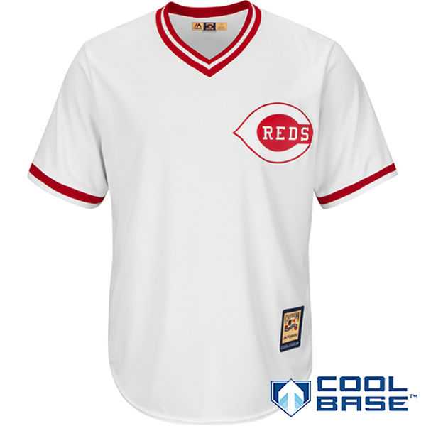 Men's Cincinnati Reds Majestic White Home Cooperstown Cool Base Jersey
