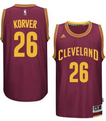 Men's Cleveland Cavaliers #26 Kyle Korver adidas Burgundy Player Swingman Road Jersey