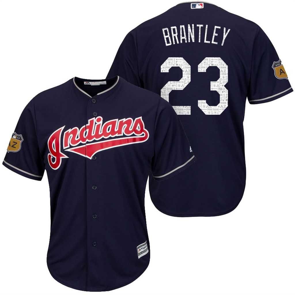 Men's Cleveland Indians #23 Michael Brantley 2017 Spring Training Cool Base Stitched MLB Jersey