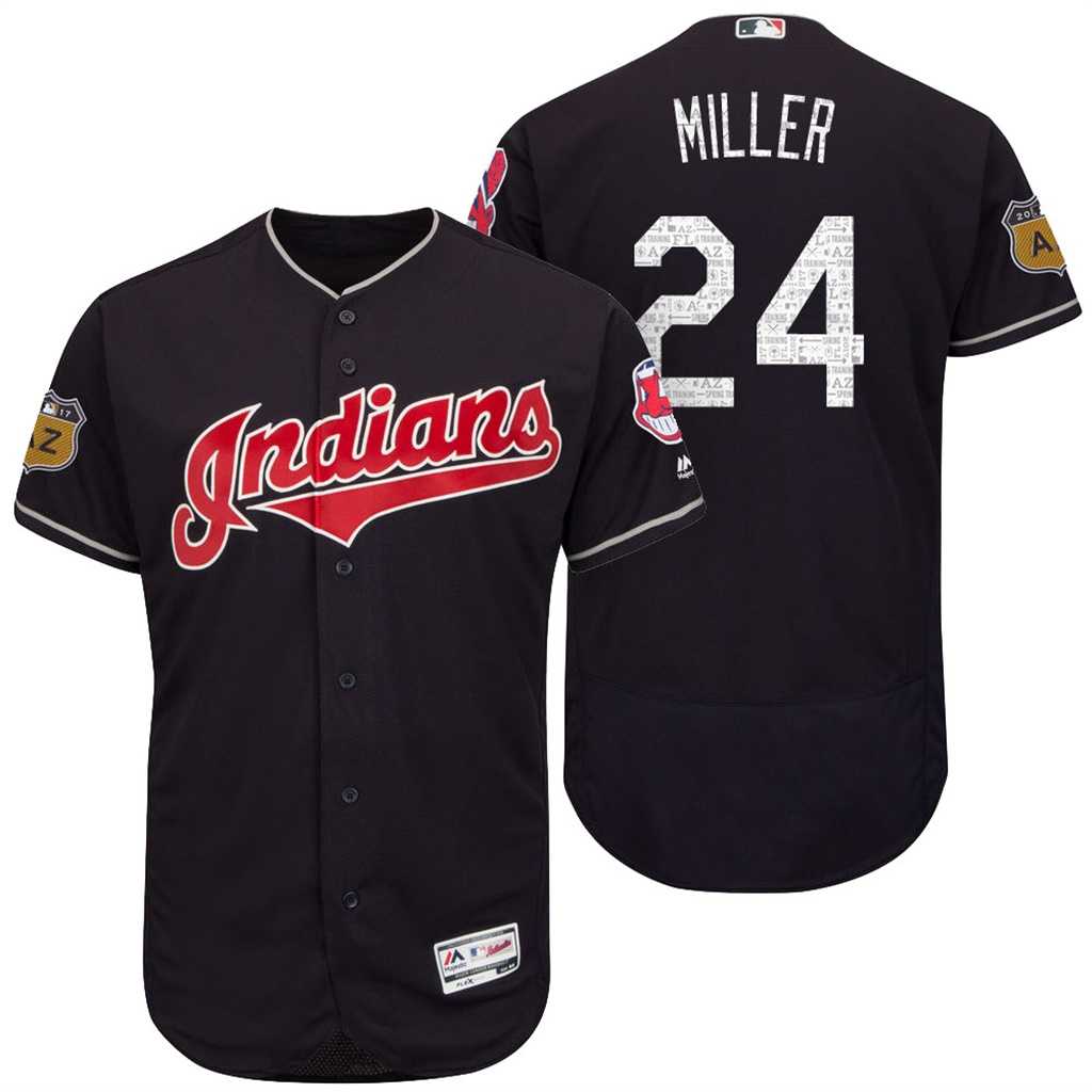 Men's Cleveland Indians #24 Andrew Miller 2017 Spring Training Flex Base Authentic Collection Stitched Baseball Jersey