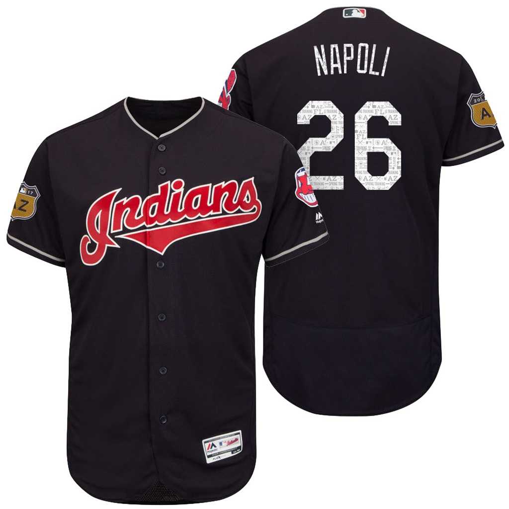 Men's Cleveland Indians #26 Mike Napoli 2017 Spring Training Flex Base Authentic Collection Stitched Baseball Jersey