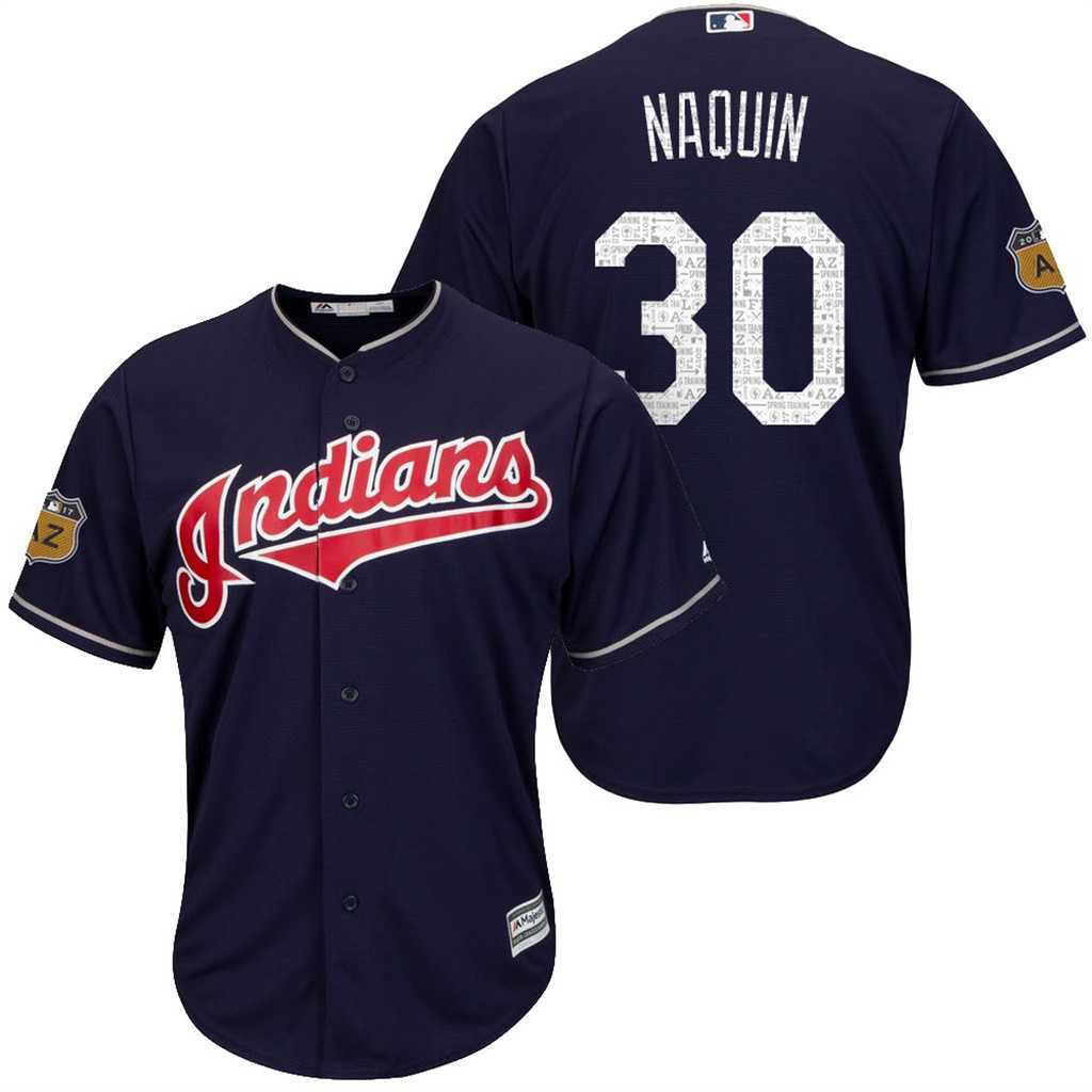 Men's Cleveland Indians #30 Tyler Naquin 2017 Spring Training Cool Base Stitched MLB Jersey