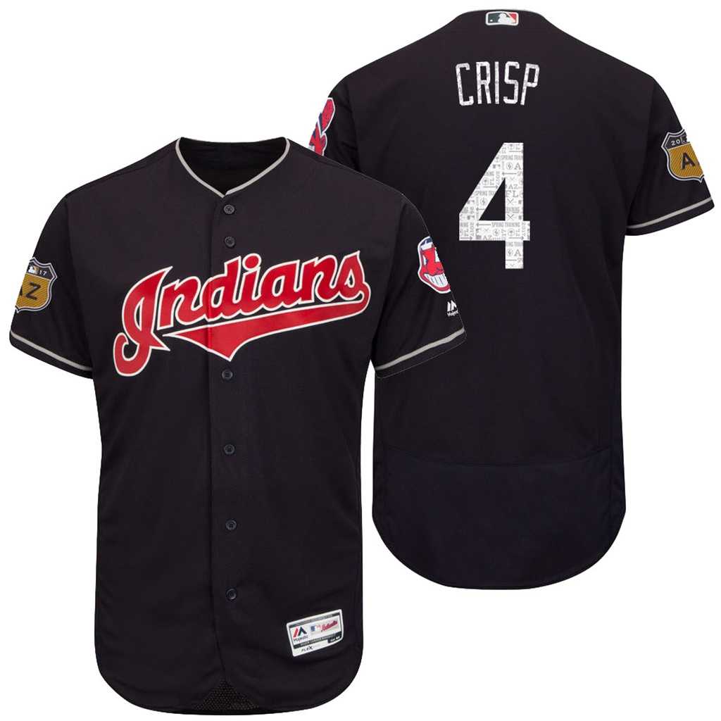 Men's Cleveland Indians #4 Coco Crisp 2017 Spring Training Flex Base Authentic Collection Stitched Baseball Jersey