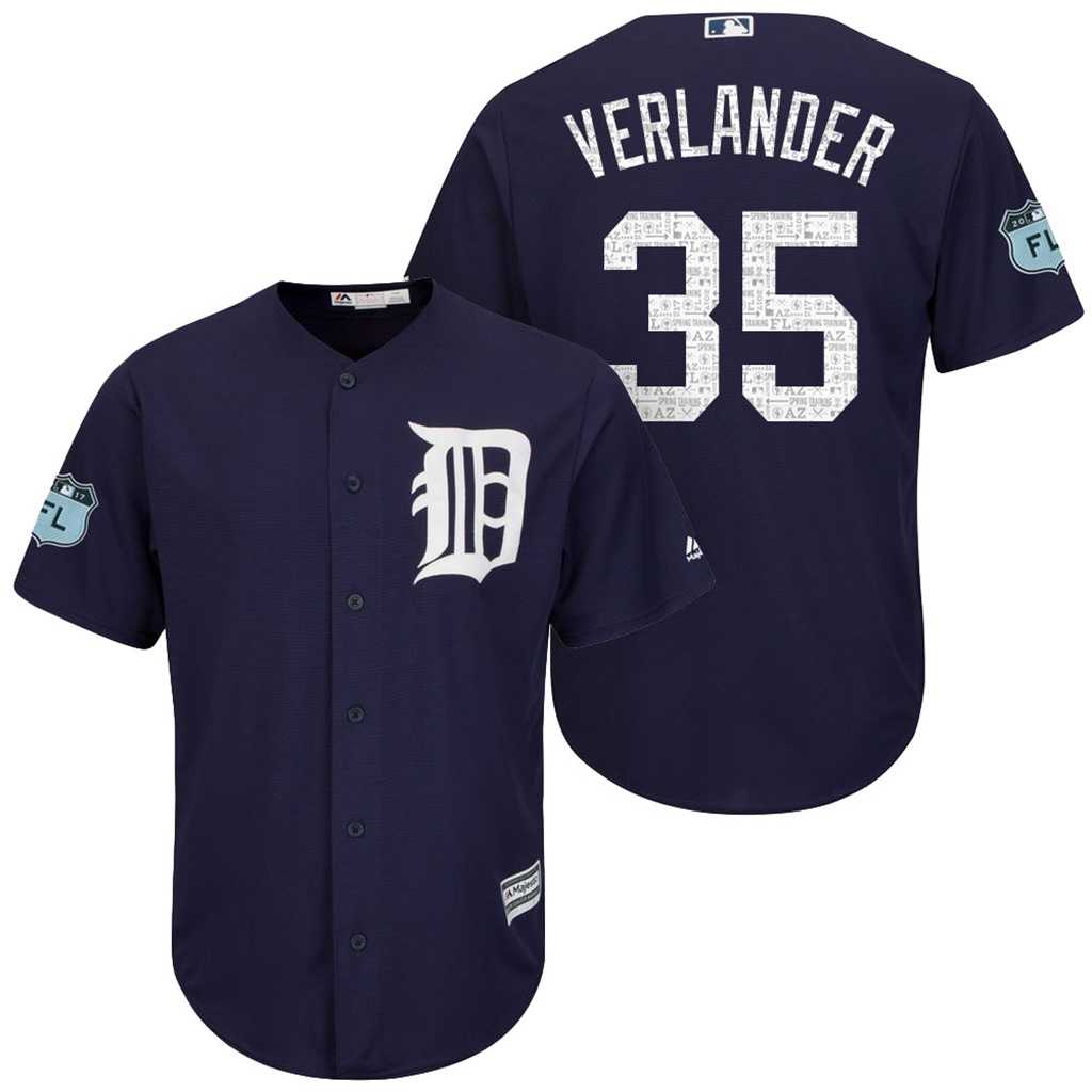 Men's Detroit Tigers #35 Justin Verlander 2017 Spring Training Cool Base Stitched MLB Jersey