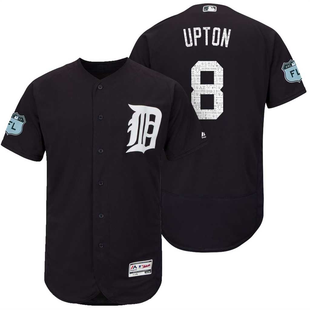 Men's Detroit Tigers #8 Justin Upton 2017 Spring Training Flex Base Authentic Collection Stitched Baseball Jersey