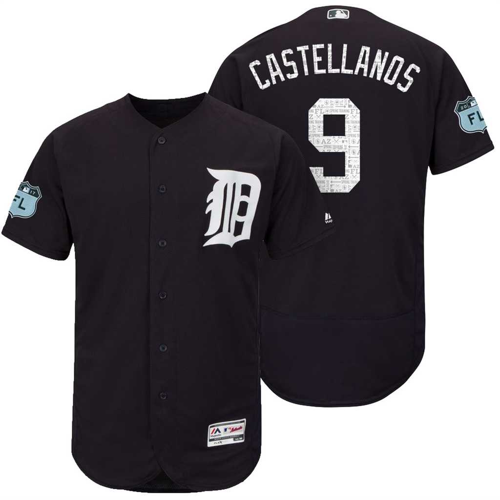 Men's Detroit Tigers #9 Nick Castellanos 2017 Spring Training Flex Base Authentic Collection Stitched Baseball Jersey