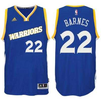 Men's Golden State Warriors #22 Matt Barnes adidas Royal Swingman Crossover Jersey