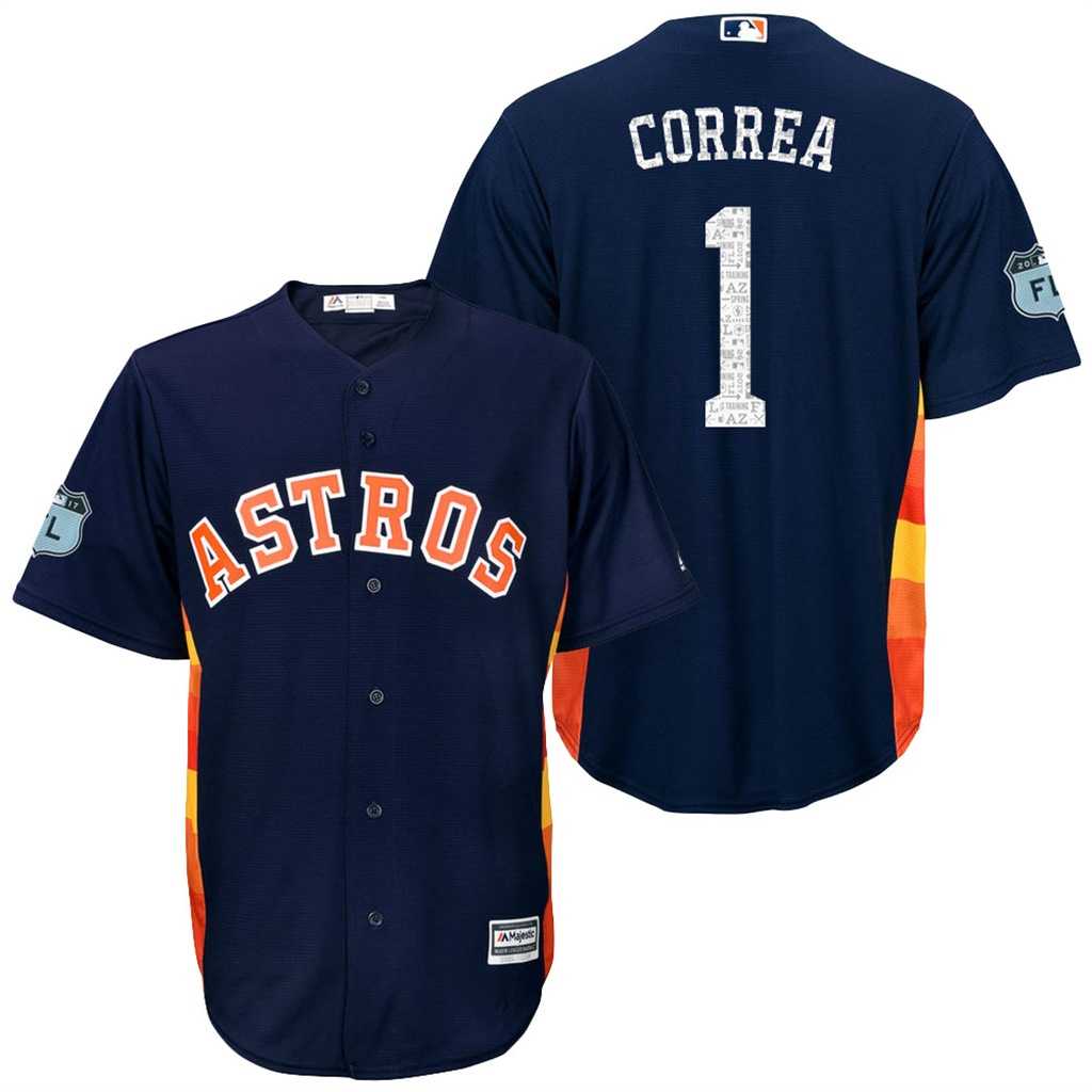 Men's Houston Astros #1 Carlos Correa 2017 Spring Training Cool Base Stitched MLB Jersey