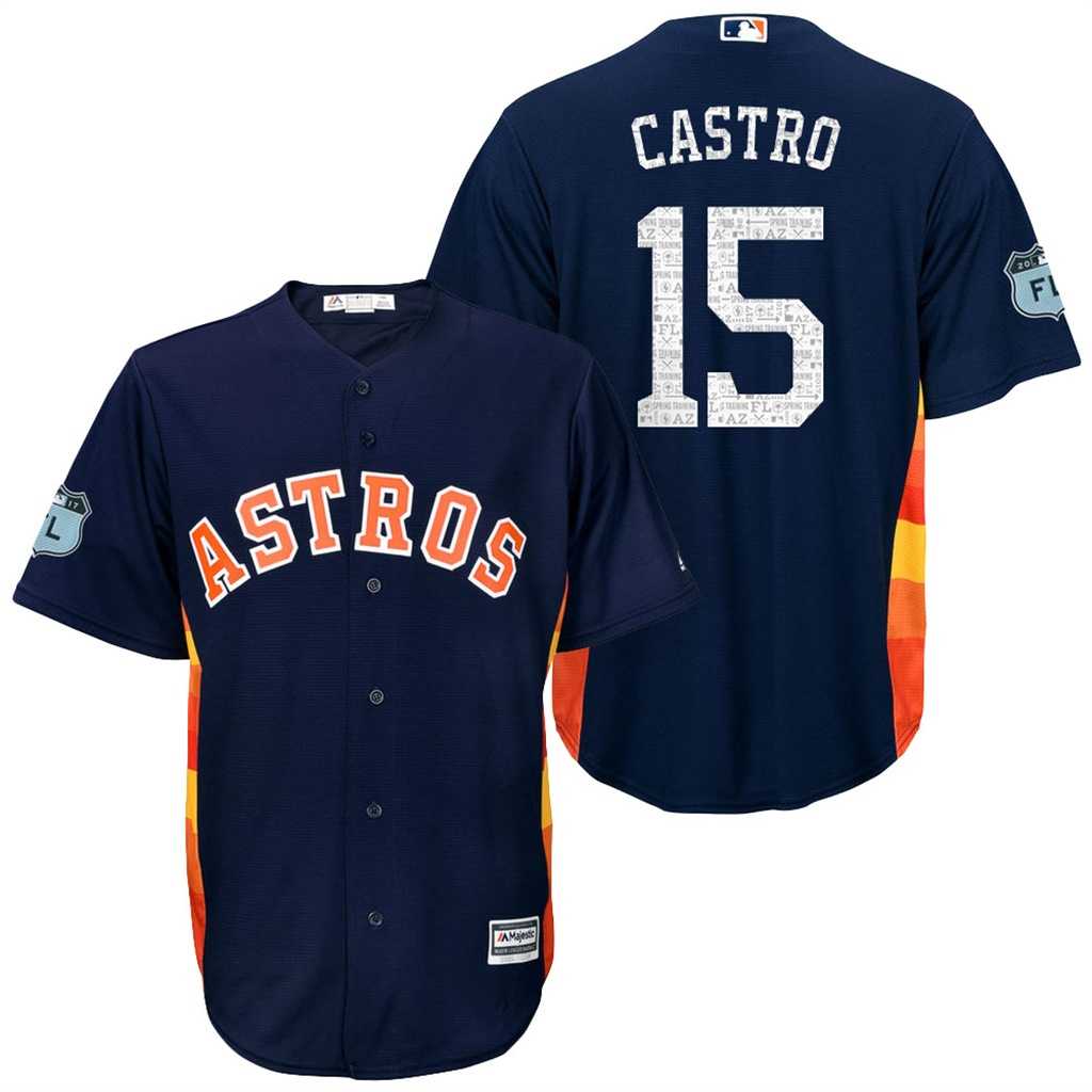 Men's Houston Astros #15 Jason Castro 2017 Spring Training Cool Base Stitched MLB Jersey