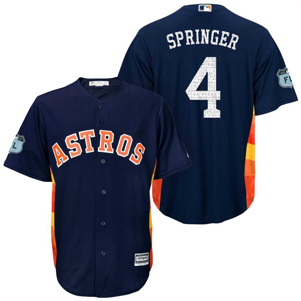 Men's Houston Astros #4 George Springer 2017 Spring Training Cool Base Stitched MLB Jersey