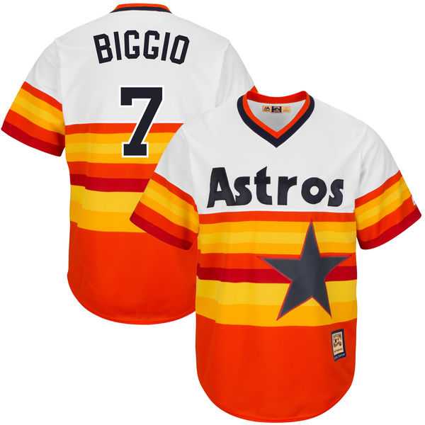Men's Houston Astros #7 Craig Biggio Majestic White Home Big & Tall Cooperstown Cool Base Jersey