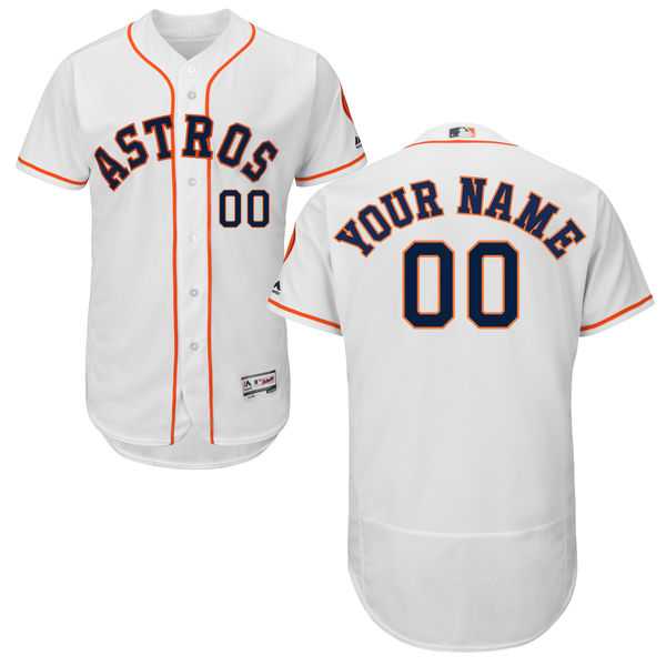 Men's Houston Astros Majestic Home White Flex Base Authentic Collection Custom Jersey