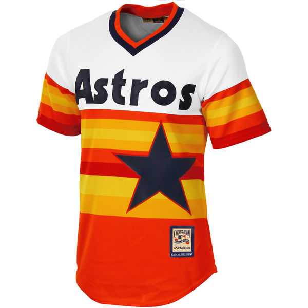 Men's Houston Astros Majestic Orange Alternate Cooperstown Cool Base Jersey